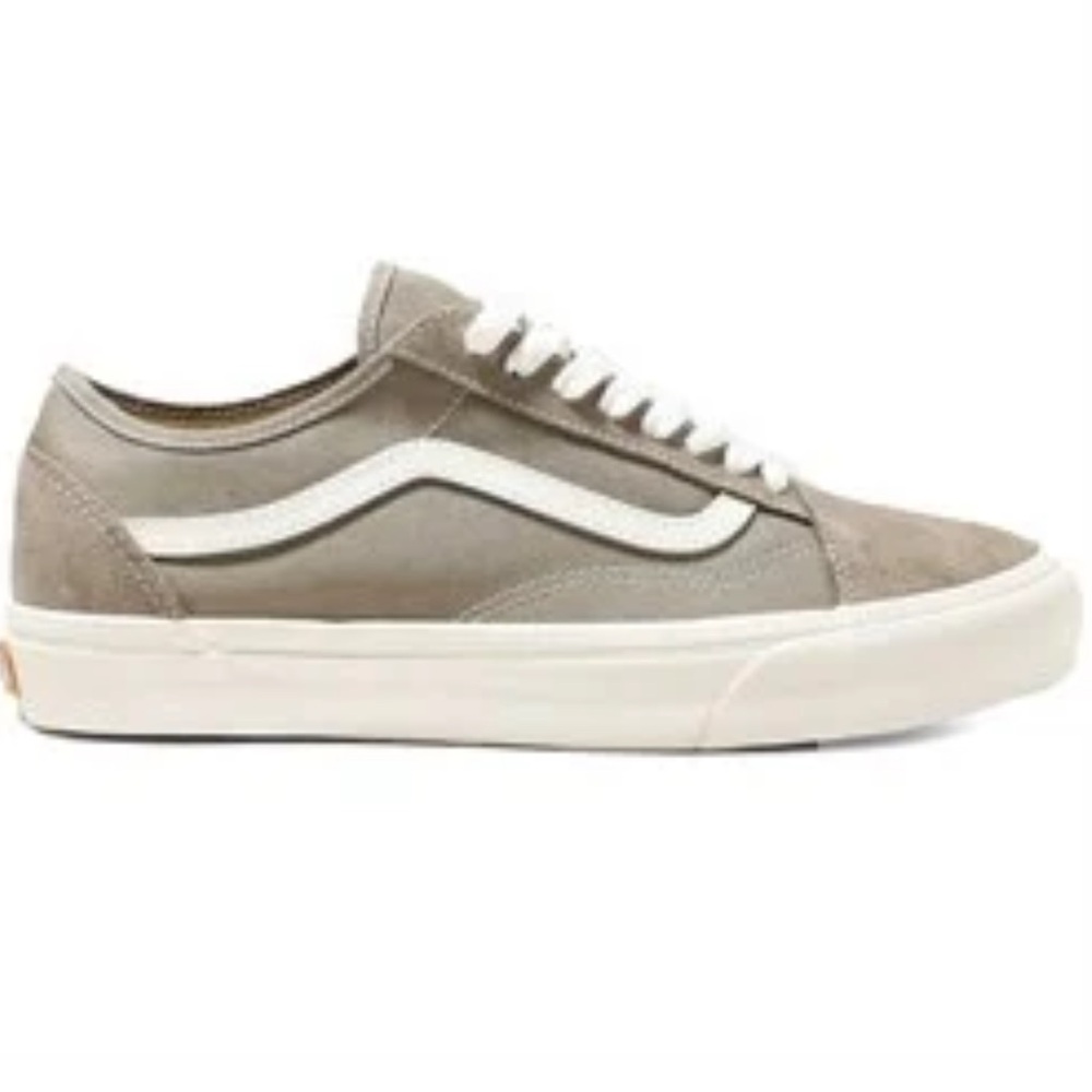 Vans Taupe Suede Old Skool Sneakers with White Stripe